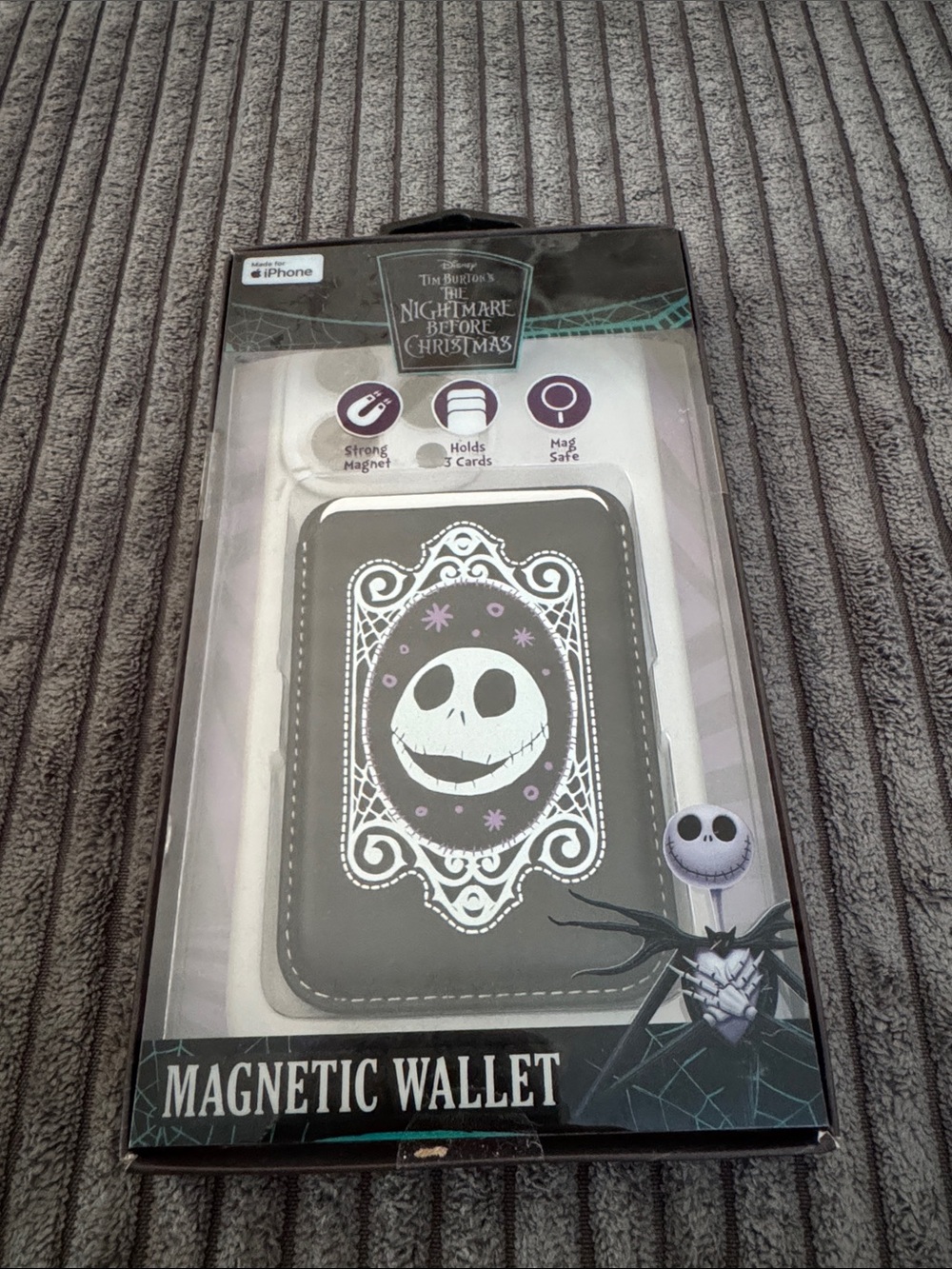Disney Nightmare Before Christmas Jack Skellington MagSafe Magnetic Wallet - NIB